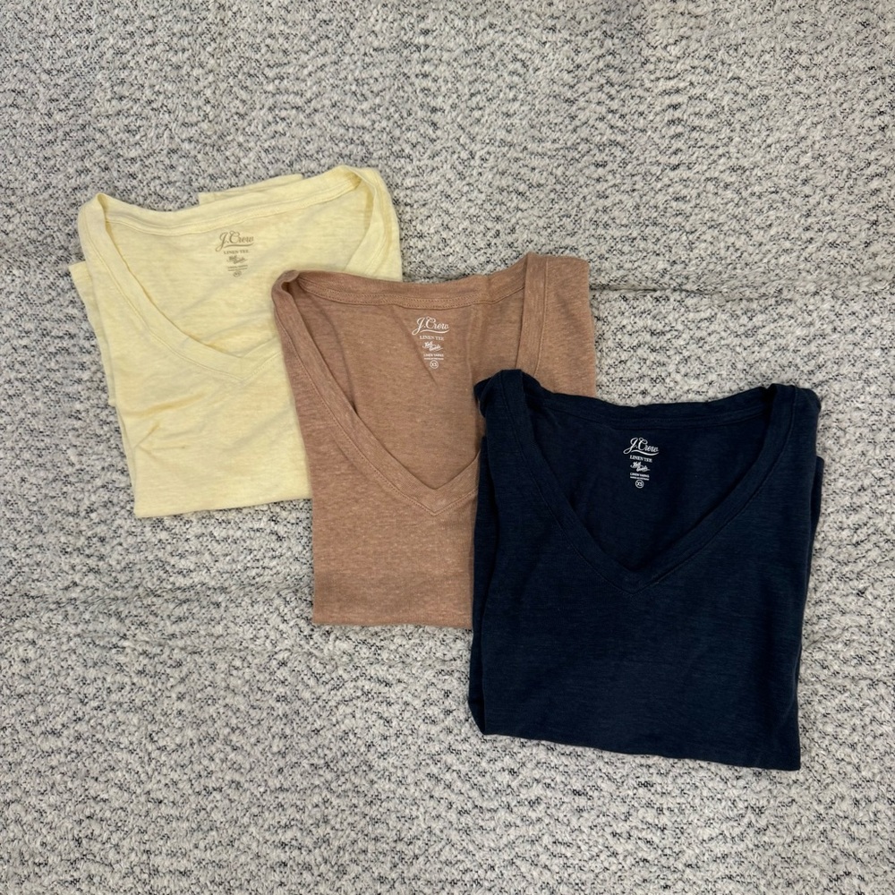 3 Bundle! J.Crew Classic Linen Tees